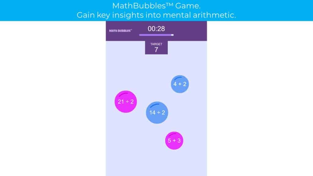 GF MathBubbles™ gamified assessment example