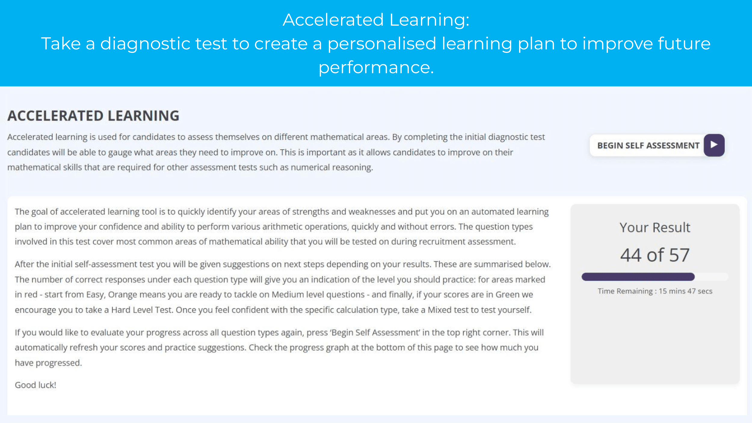 Accelerated learning practice portal