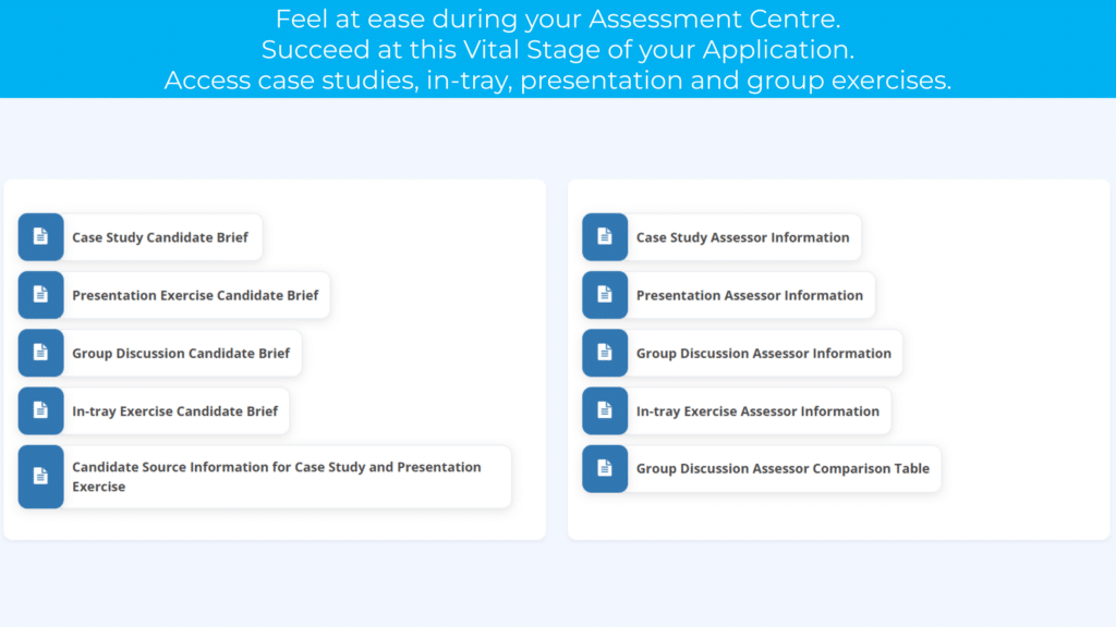 Assessment centre example exercises