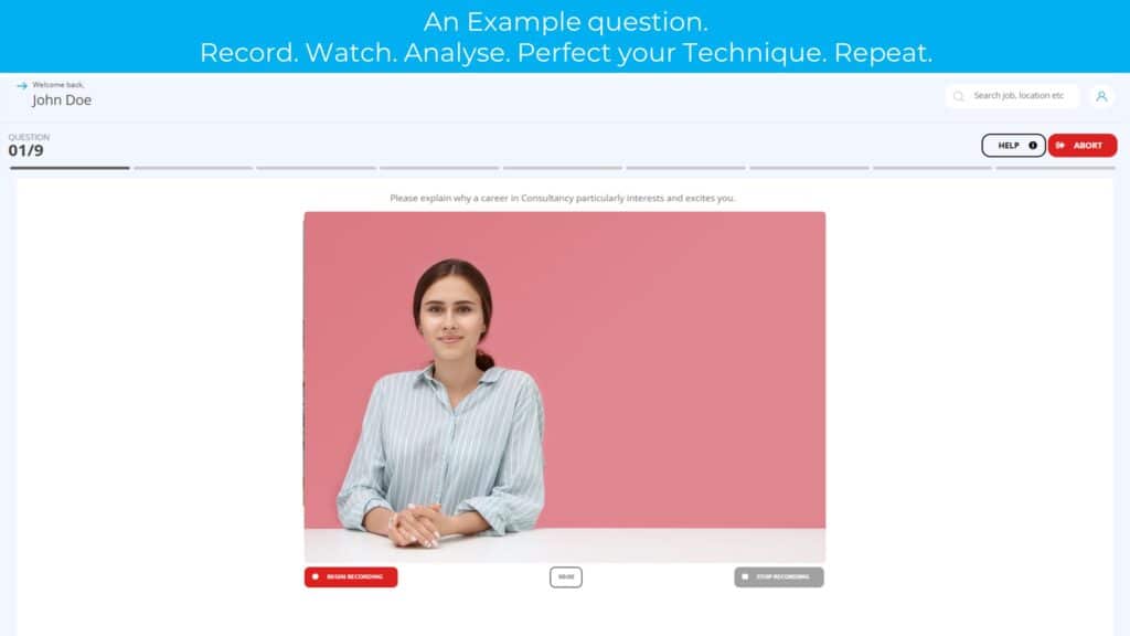Video interview graduate questions example