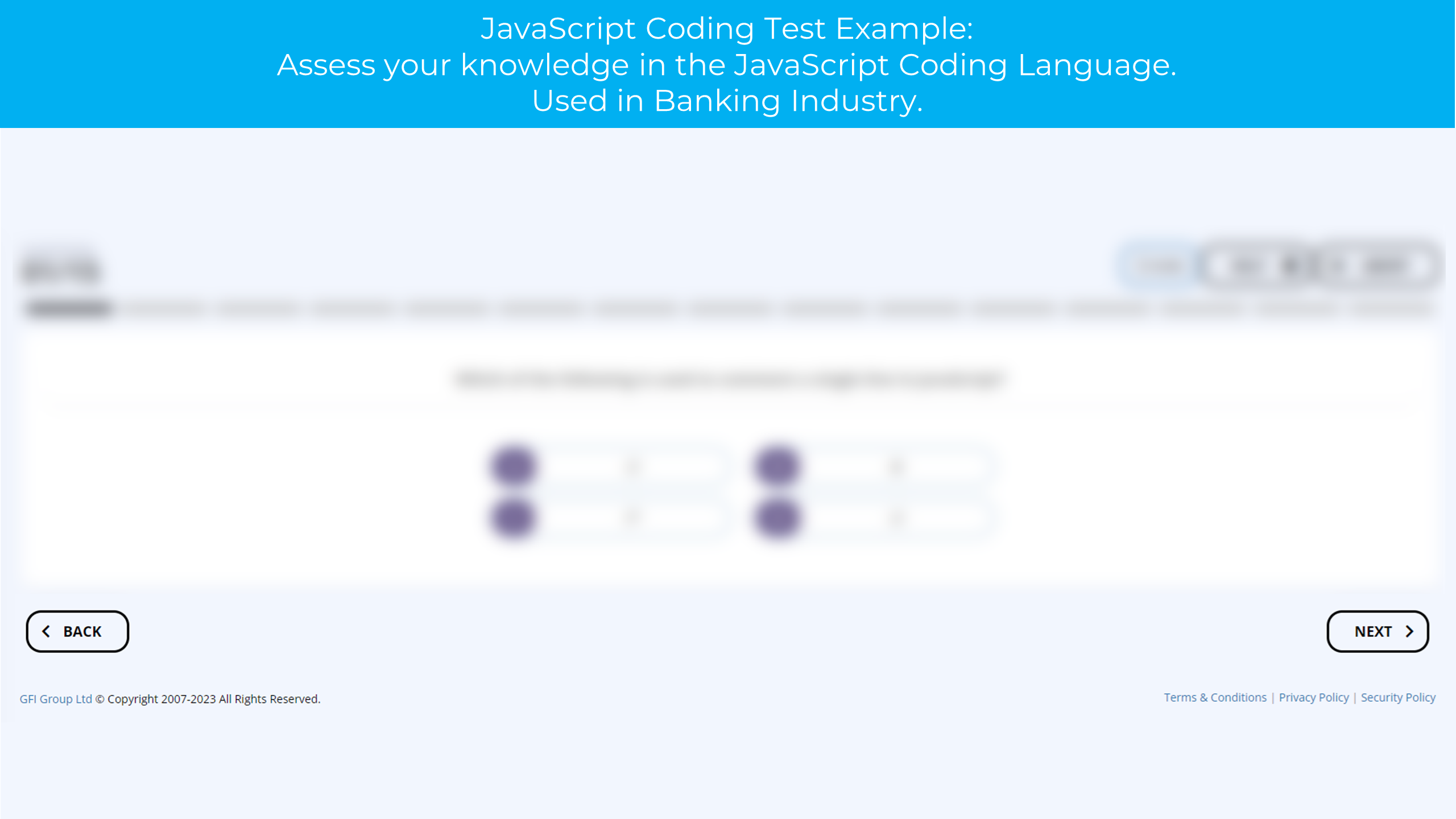 Banking JavaScript Coding Test Example