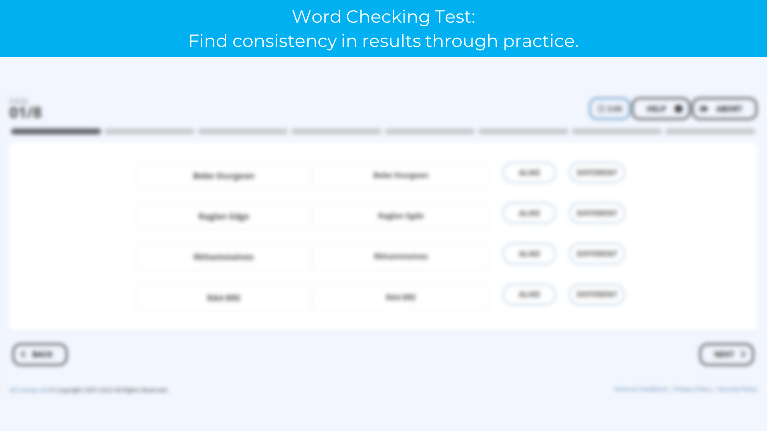 Retail Word Checking Test Practice