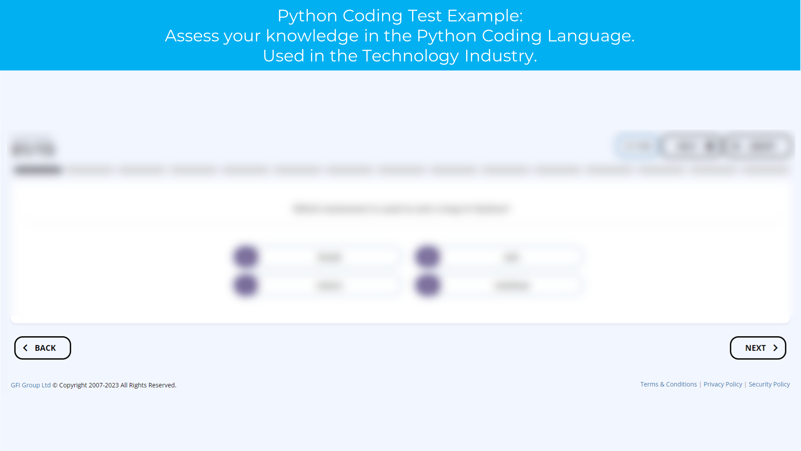 Technology Python Coding Test Example