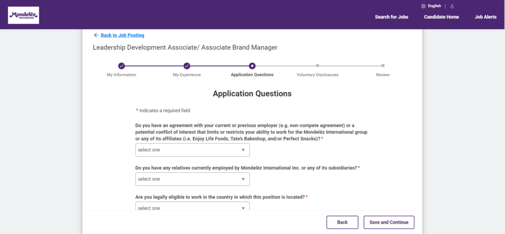  Mondelez application process
