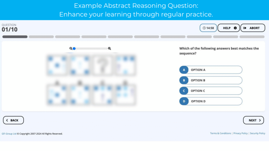 Cubiks abstract reasoning example question
