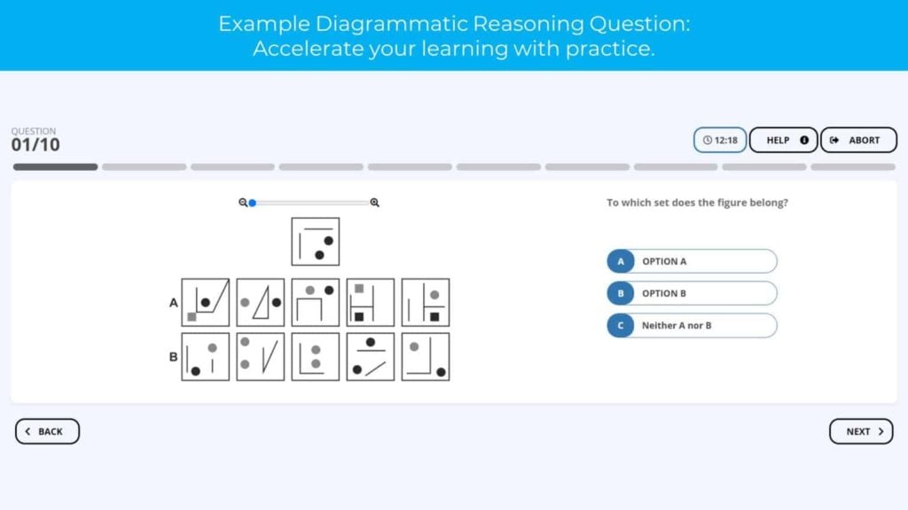 Saville style diagrammatic reasoning test example
