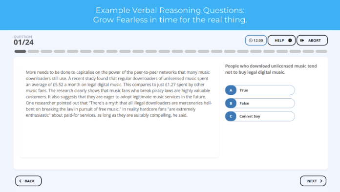 Verbal reasoning test example 
