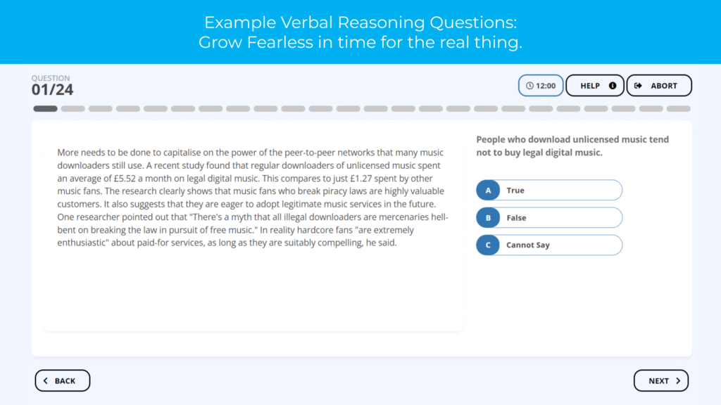 Mondelez verbal reasoning example question
