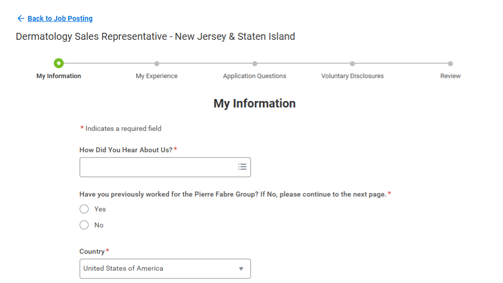 Pierre Fabre application form
