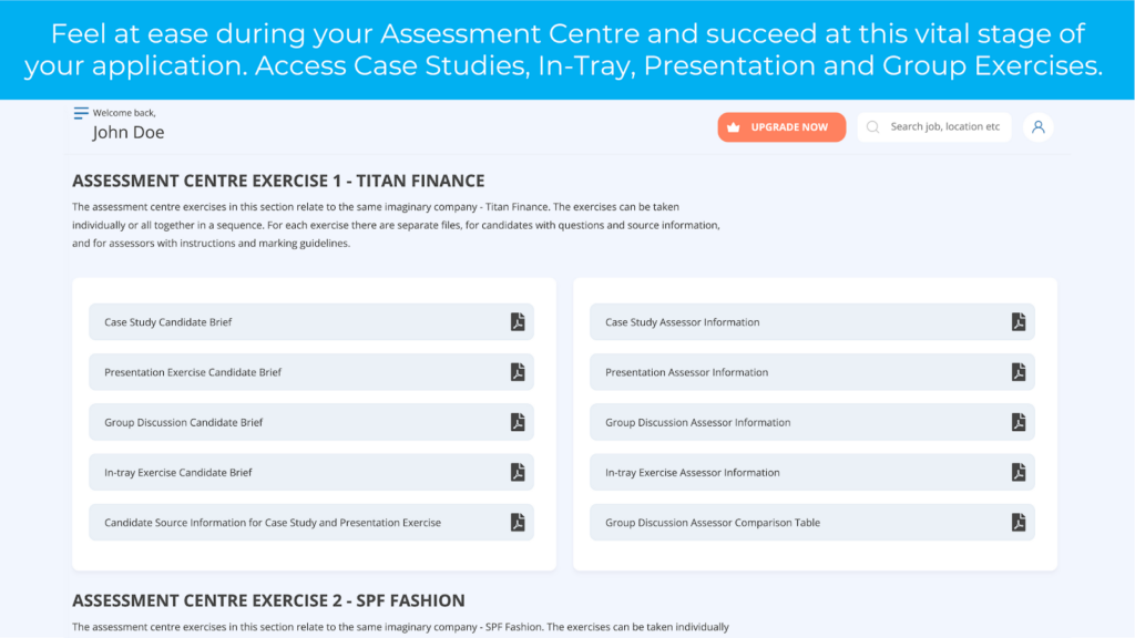 Types of assessment centre exercises