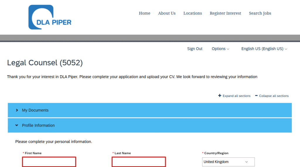 DLA application form
