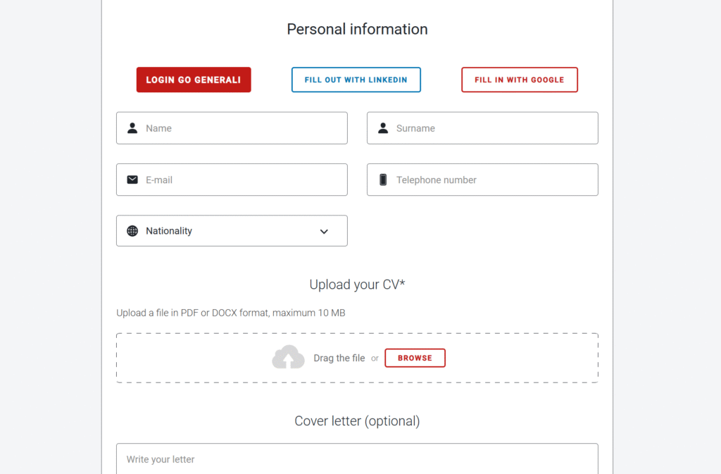  Generali application form
