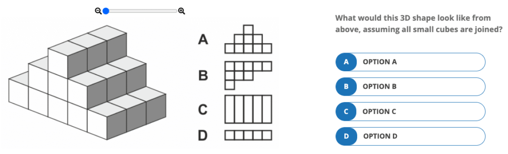 Transforming nets to shapes spatial reasoning question example