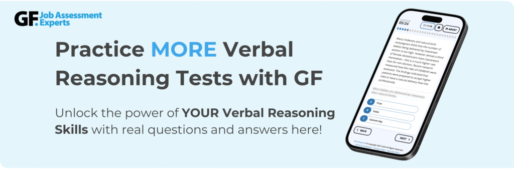 Foodservice verbal reasoning practice
