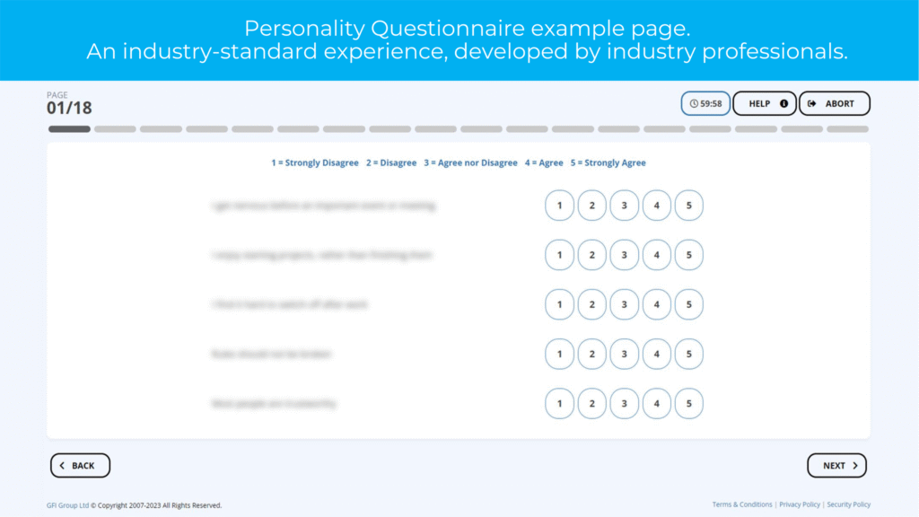 foodservice work personality questionnaire question example
