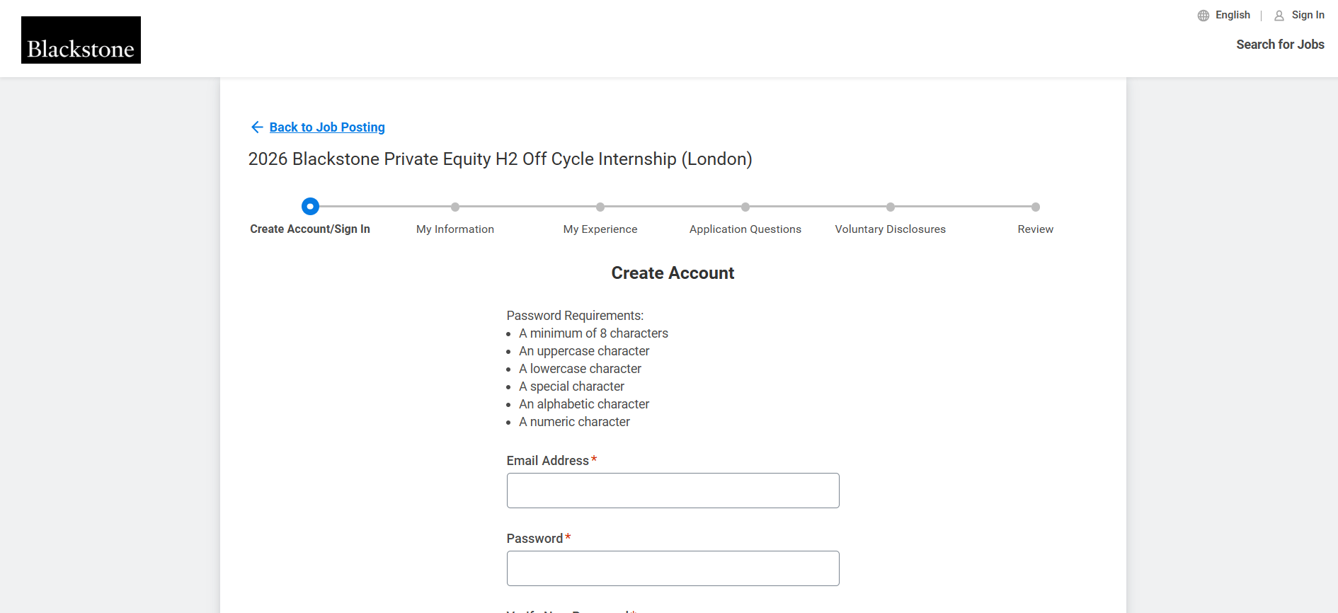 Blackstone online application

