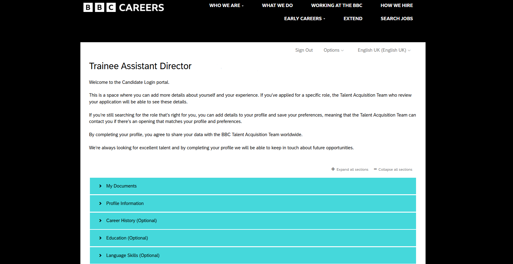 BBC online application