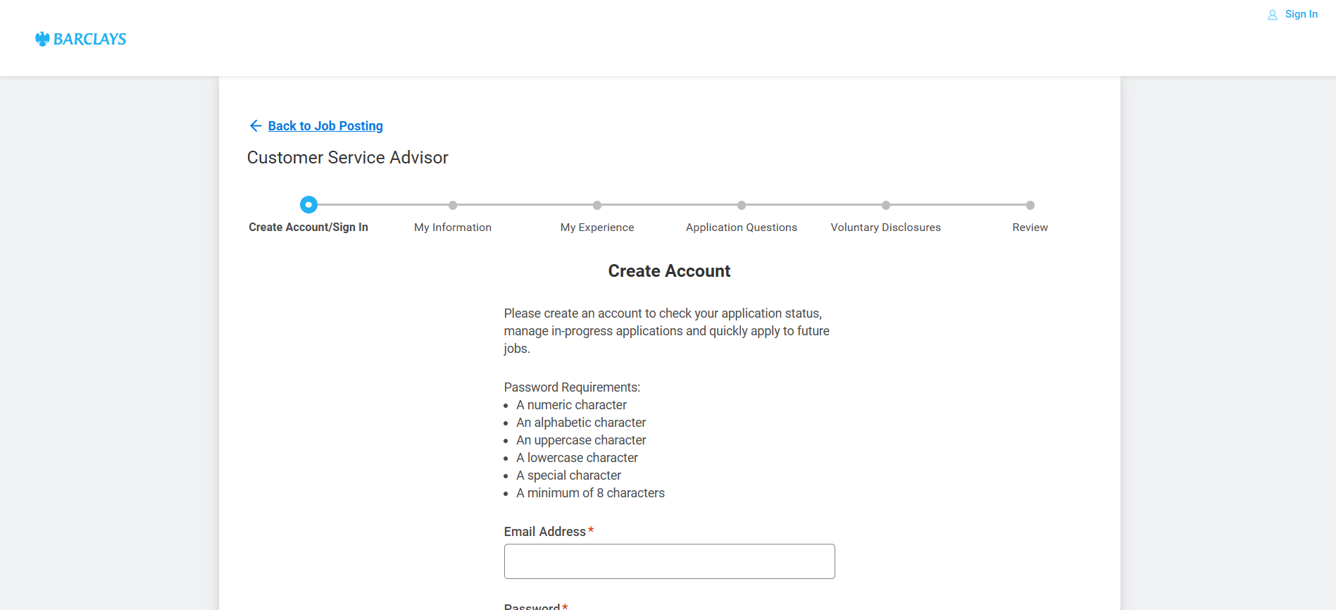 Barclays application form