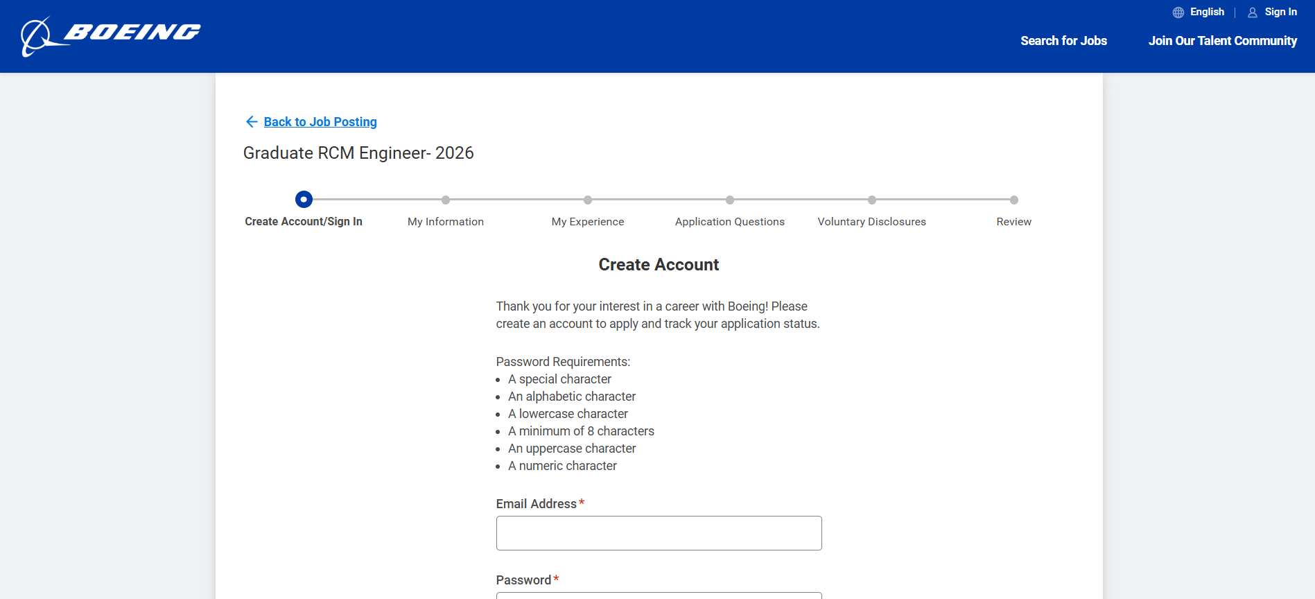 Boeing online application
