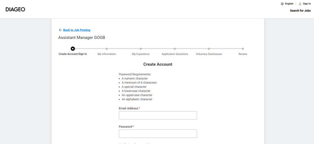 Diageo online application
