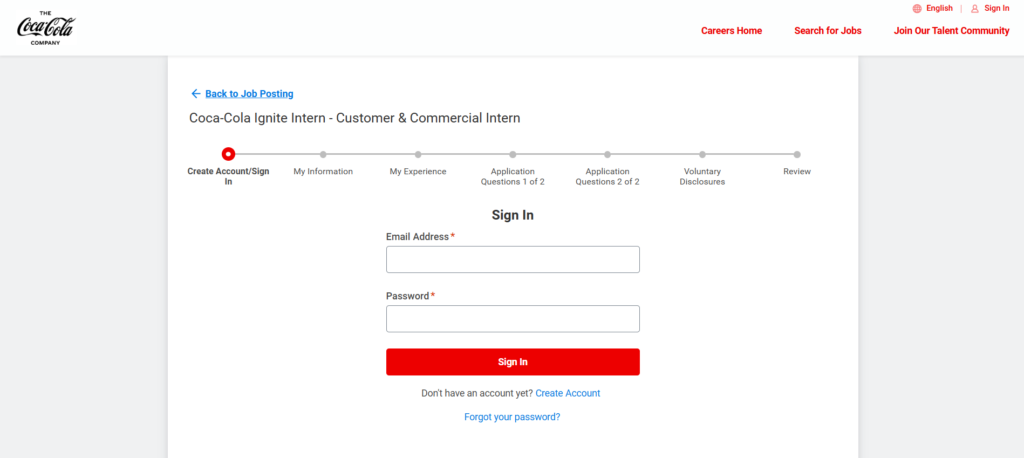  Coca-Cola online application
