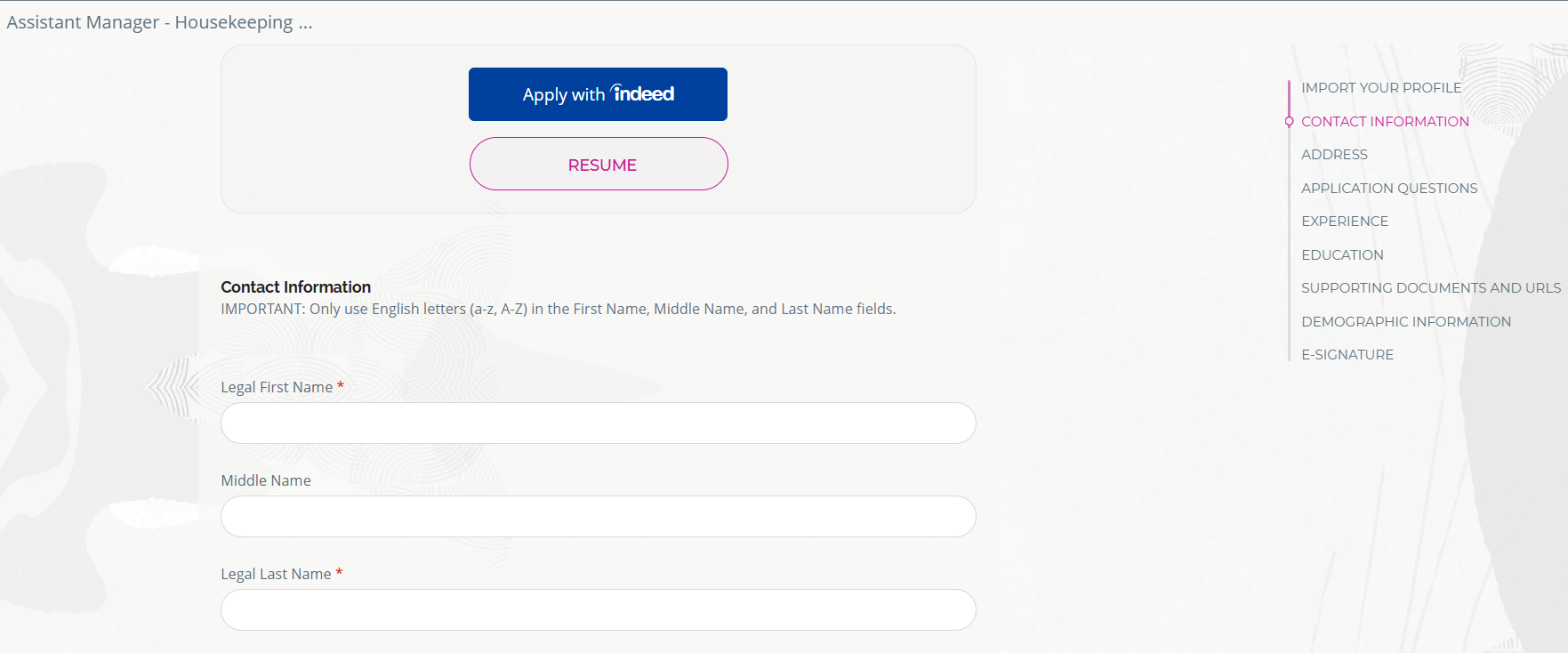 Marriott online application
